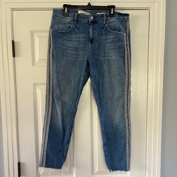 Anthropologie Pilcro Jeans Silver metallic stripe 32 - Picture 4 of 9